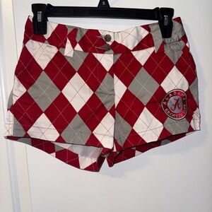 Loudmouth Crimson Tide and Gray Argyle Alabama Women's  Shorts size 0